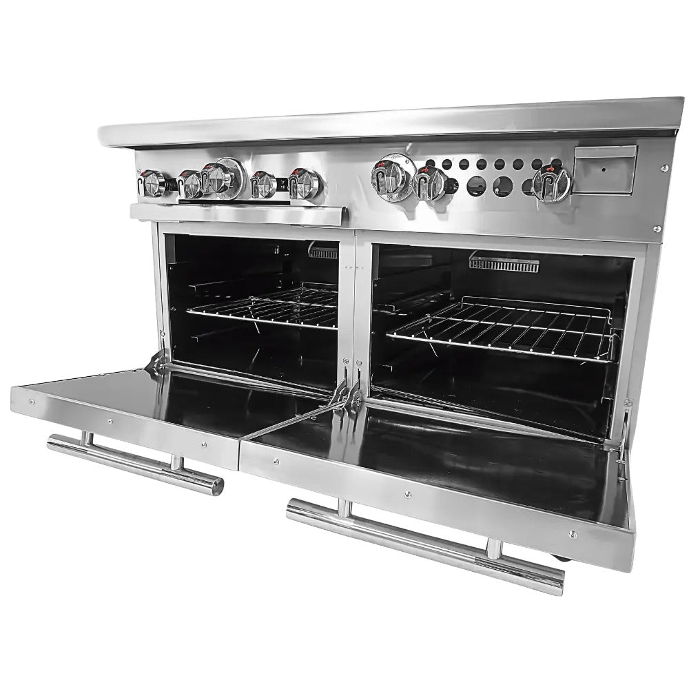 Connerton CN48-4-24G-2OV 48 In. Gas Range With Griddle Top, 4 Open Burners, 24 In. Griddle, 2 Ovens