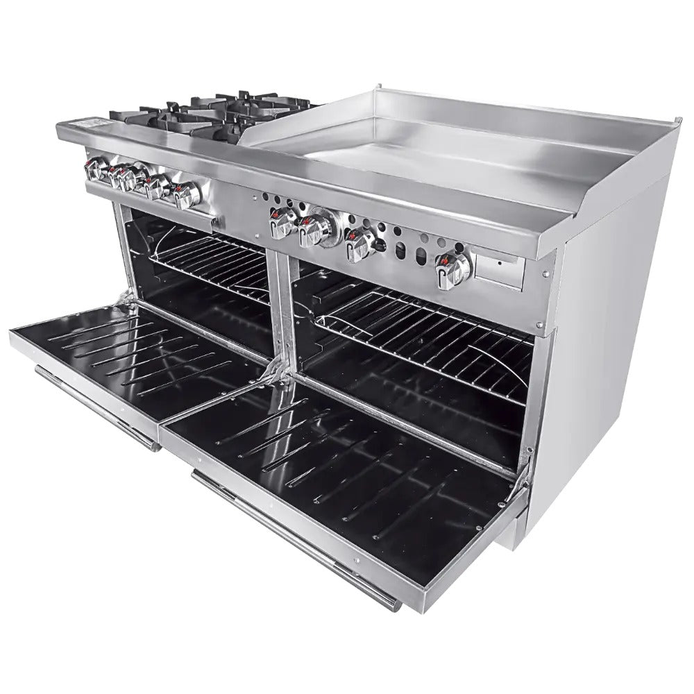 Connerton CN60-4-36G 60 In. Gas Range With Griddle Top, 4 Open Burners, 36 In. Griddle, 2 Ovens
