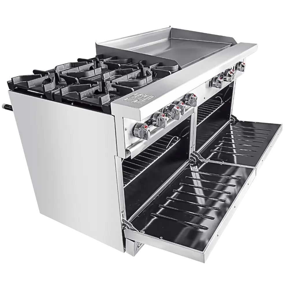 Connerton CN60-4-36G 60 In. Gas Range With Griddle Top, 4 Open Burners, 36 In. Griddle, 2 Ovens