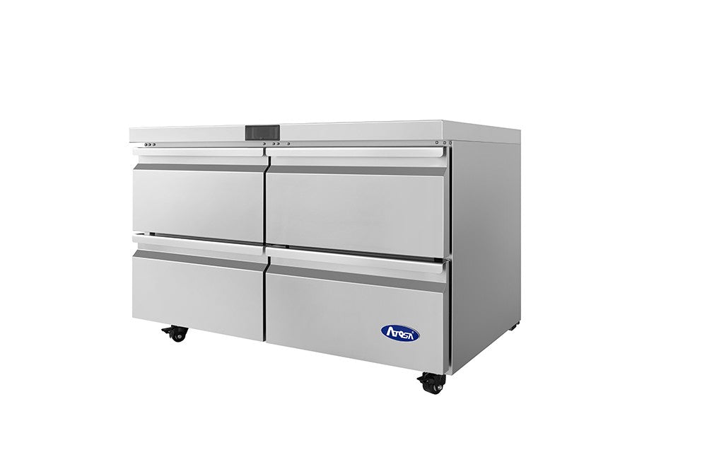 Atosa AUF48D4 48" Four Drawer Undercounter Freezer, 12.2 Cu. Ft., Stainless Steel