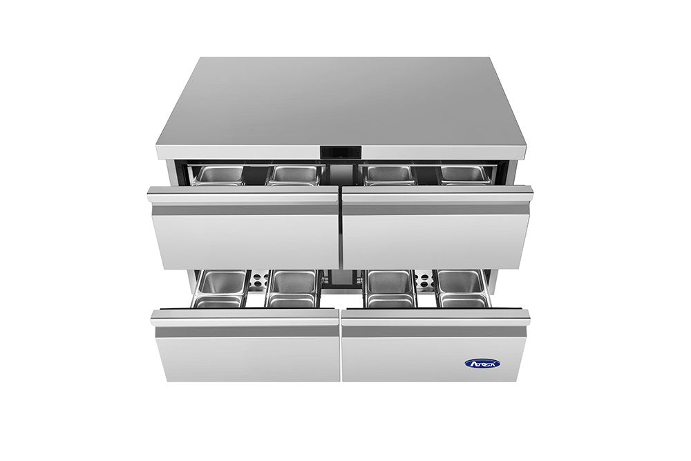 Atosa AUF48D4 48" Four Drawer Undercounter Freezer, 12.2 Cu. Ft., Stainless Steel