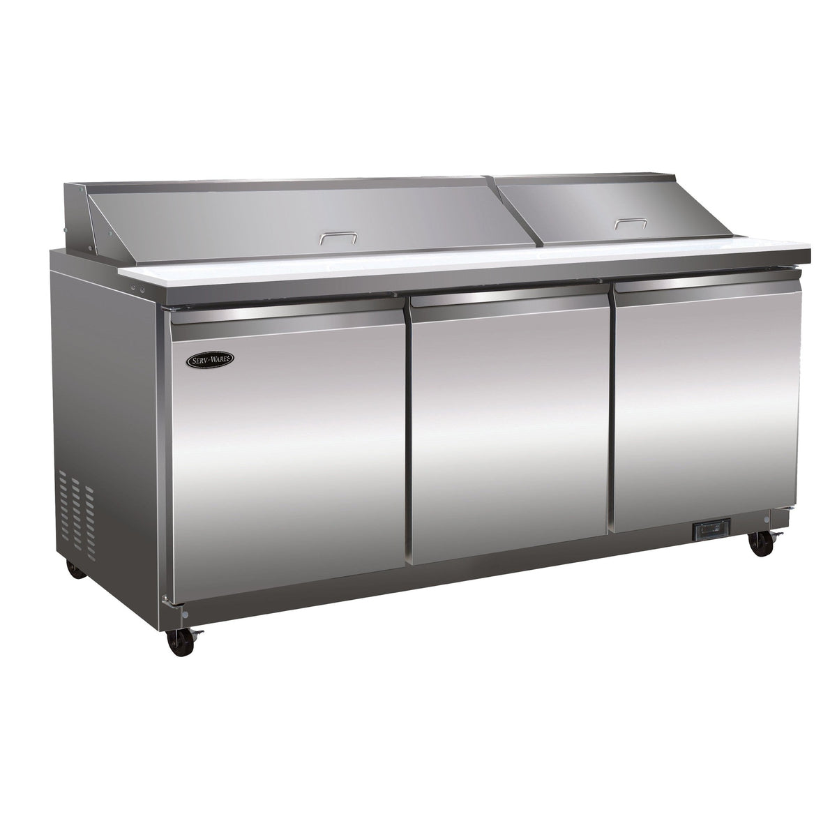 Serv-Ware SP72-20-HC-T 72 In. Refrigerated Sandwich Prep Table, Three Doors, Digital Thermostat, 115V