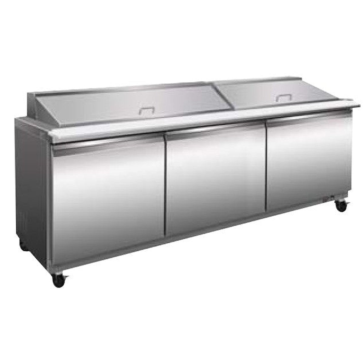 Serv-Ware SP72-30M-HC-T 72 In. Mega Top Refrigerated Sandwich Prep Table, Three Doors, Digital Thermostat, 115V