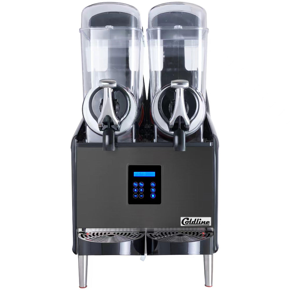 Coldline GRANITA-2X 20" Double 6.4 Gallon Pourover Granita Slush Machine for Alcoholic Frozen Drinks, Digital Control, Quick Defrost