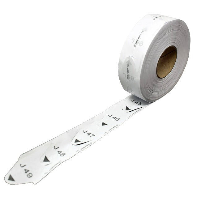 Omcan 10166 30-Roll Case White Tickets for Turn-O-Matic M80 Dispenser, 3,000 Tickets per Roll