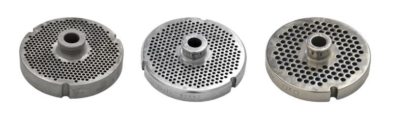 Omcan 11184 5/32 in Hole #56 Machine Plate with Hub, Hard Stainless Steel, One Notch and Two Flat Sides