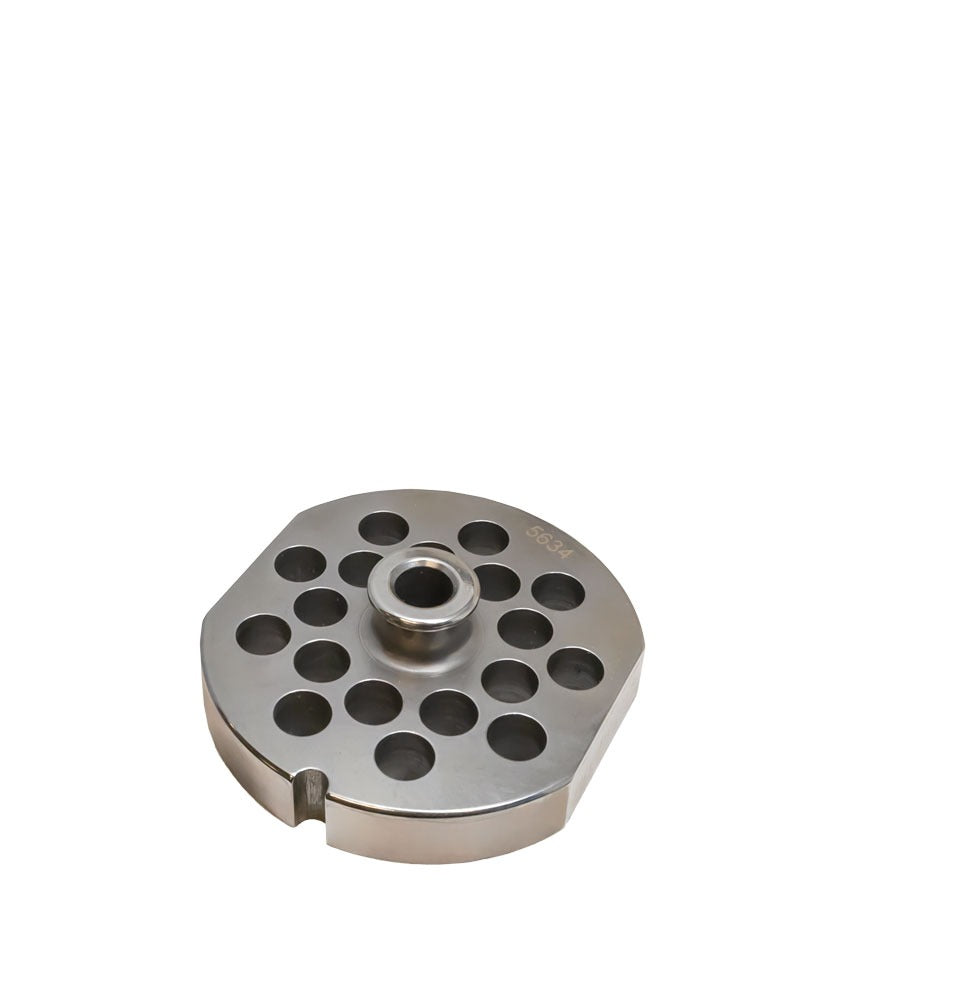 Omcan 11189 3/4 in Hole #56 Machine Plate with Hub, Hard Stainless Steel, One Notch and Two Flat Sides