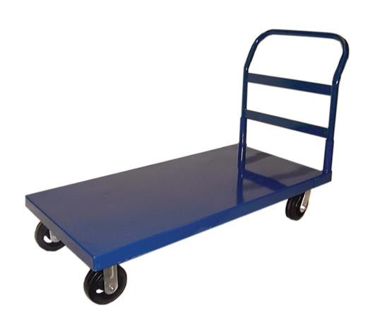 Omcan 13066 48 x 24 In. Heavy-Duty Platform Cart, 1200 lb Capacity, Smooth Blue Deck