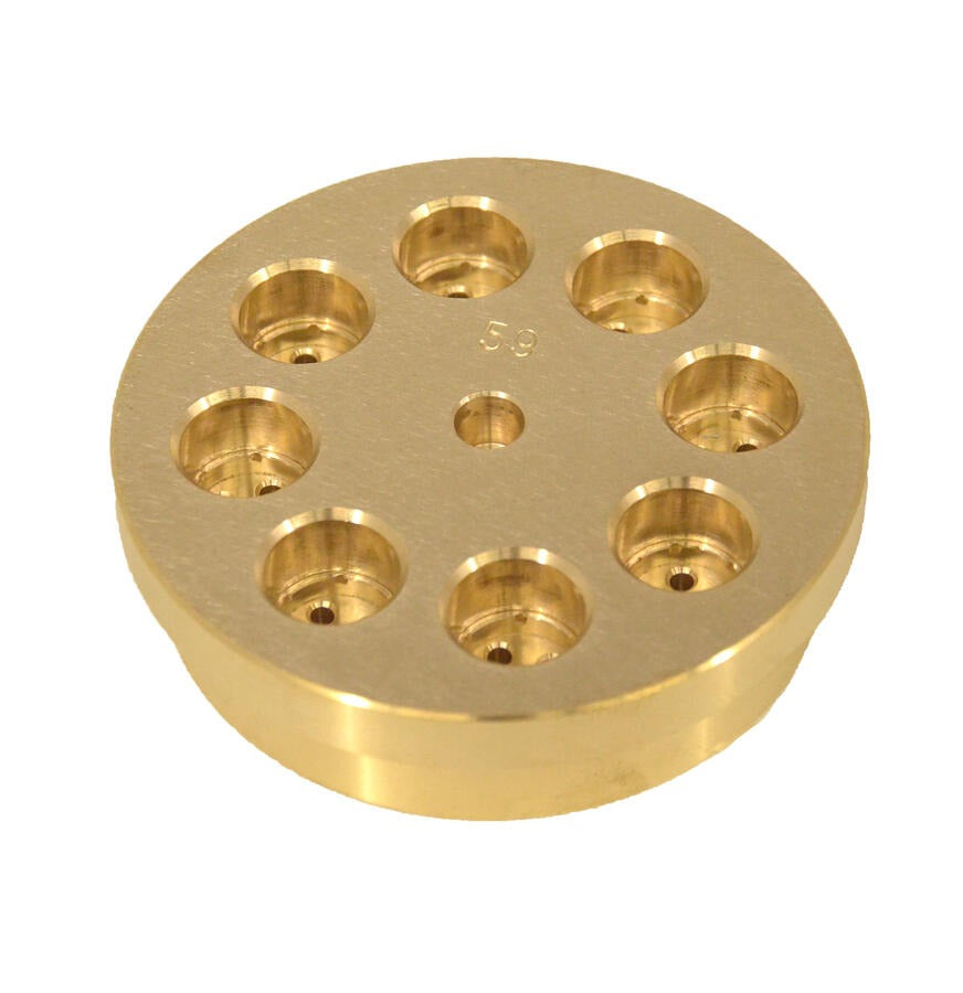Omcan 13259 3mm Bucatini Pasta Die, Brass, for TR110 and TRD110 Pasta Machines
