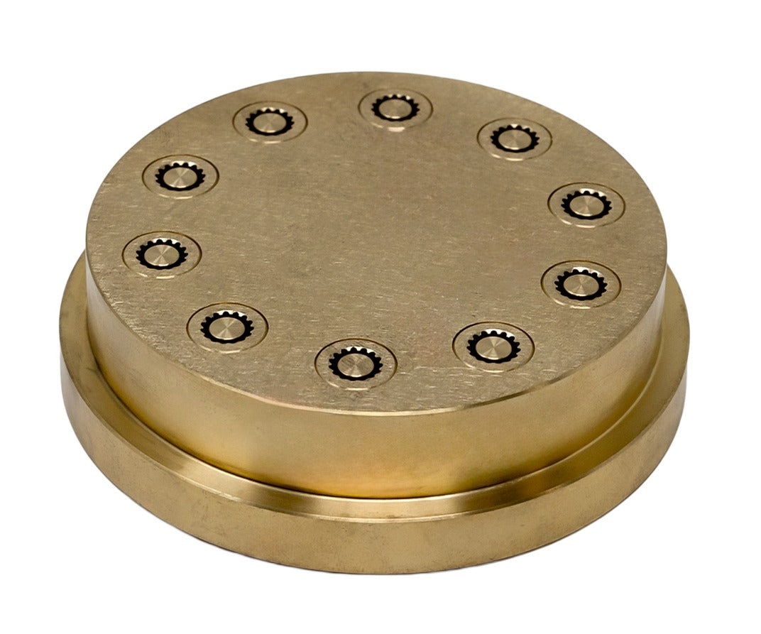 Omcan 13265 8mm Maccheroni Rigati Pasta Die, Brass, for TR110 and TRD110 Pasta Machines