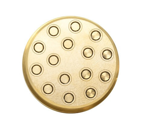 Omcan 13310 15mm Maccheroni Rigati Pasta Die, Brass, for TR150 Pasta Machine