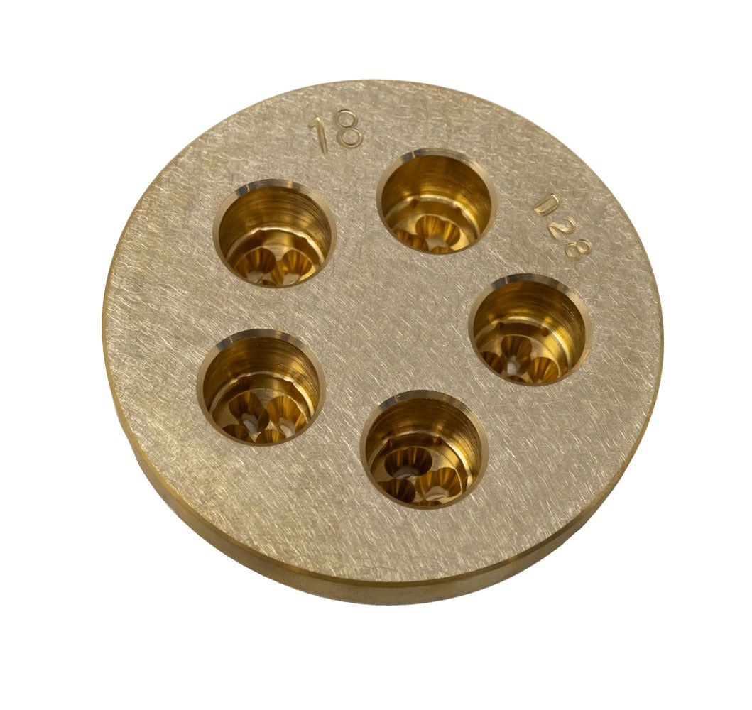 Omcan 13333 3 x 1.6mm Linguine Pasta Die, Brass, for TR70 Pasta Machine