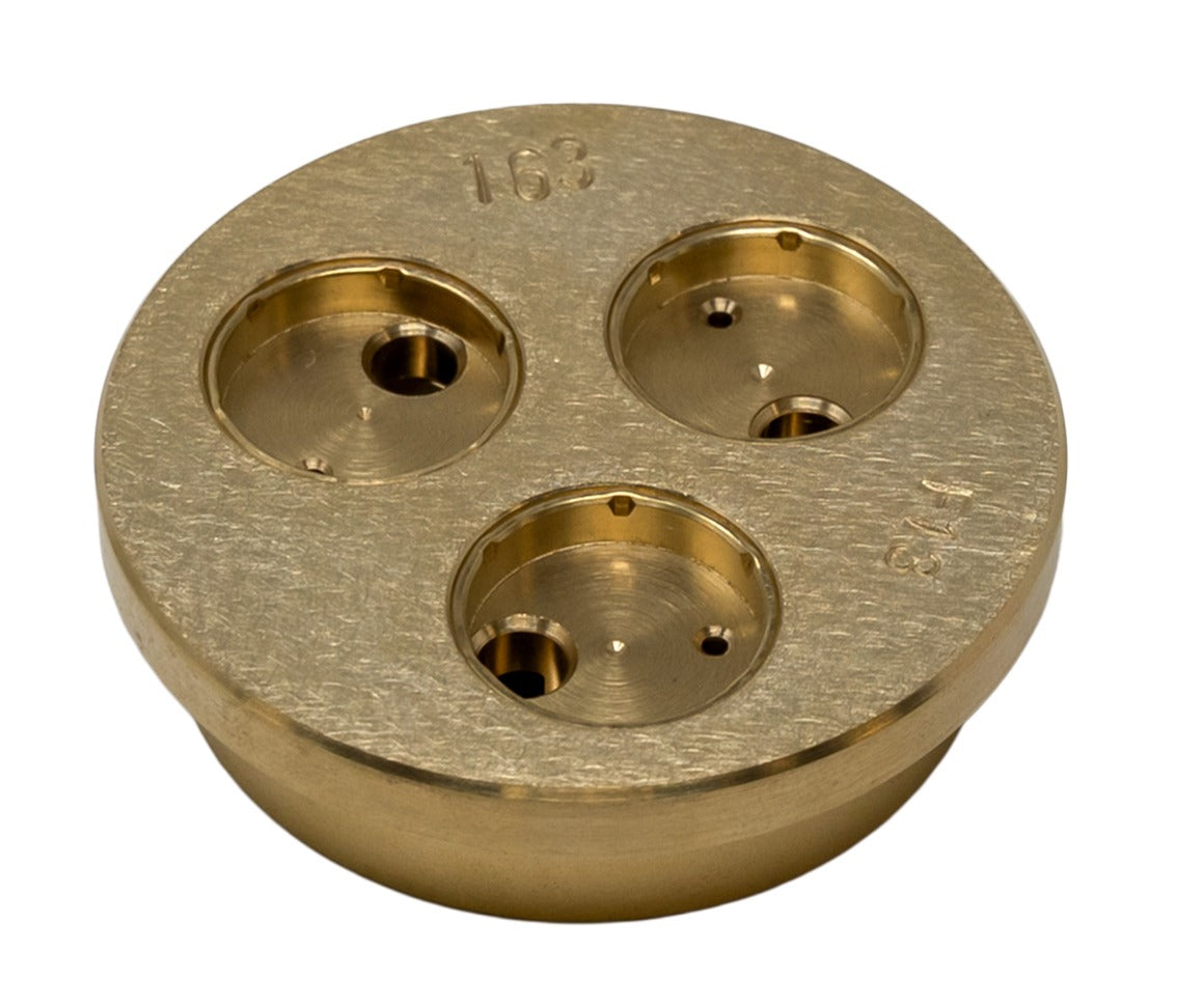 Omcan 13358 16mm Pipe Rigate Pasta Die, Brass, for TR70 Pasta Machine