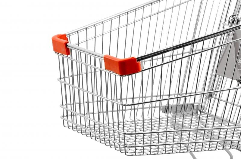 Omcan 18308 110 lb Shopping Cart, Child Seat, Corner Guards, Zinc and Chrome Finish