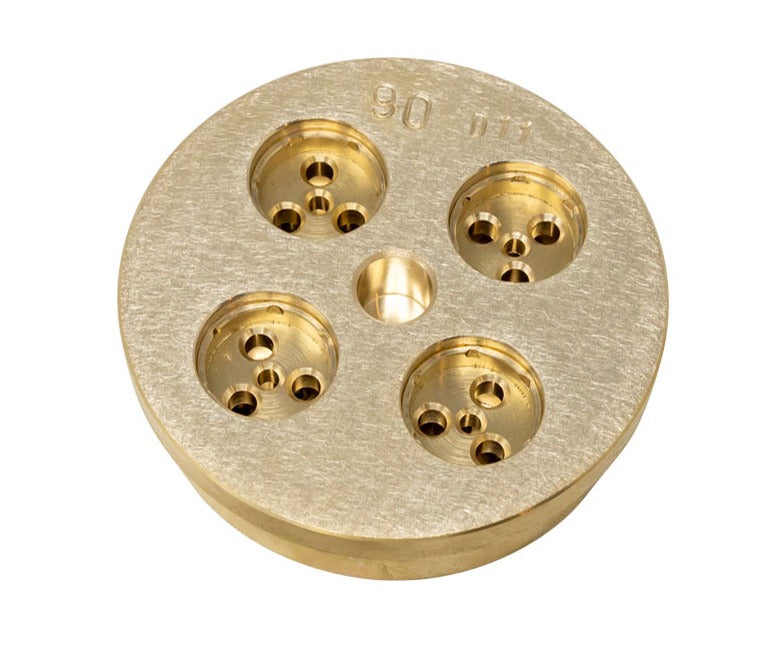 Omcan 19434 4.8mm Maccheroni Rigati Pasta Die, Brass, for TR75 Pasta Machine