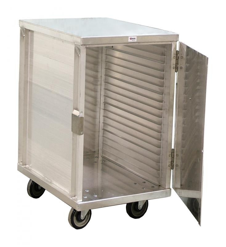 Omcan 23775 20-Tier Enclosed Aluminum Pan Cabinet, 18 x 26 In. Pans, 5 In. Casters