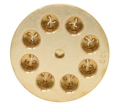 Omcan 24213 10mm Fusilli Pasta Die, Brass, for TR110 and TRD110 Pasta Machines