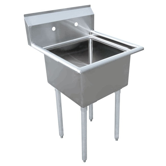 Omcan 25262 23 In. One Compartment Pot Sink, 18 x 21 x 14 In. Bowl, Corner Drain, Drain Guard