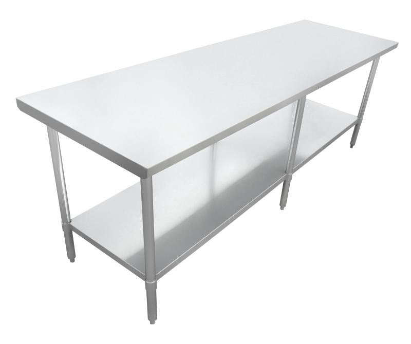 Omcan 26045 30 x 84 In. Stainless Steel Work Table, 430 Flat Top, Undershelf