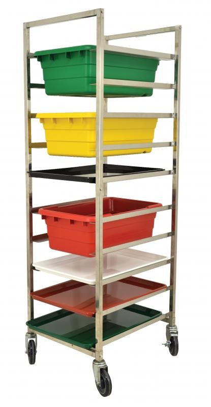 Omcan 27542 10-Slide Stainless Steel Universal Pan and Lug Rack, 6 In. Spacing, Knockdown