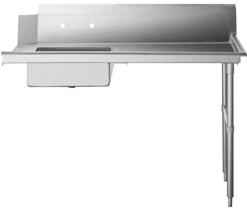 Omcan 28485 48 In. Right Side Soiled Dish Table with Pre-Rinse Sink, 18-Gauge 304 Stainless Steel, 10 In. Backsplash