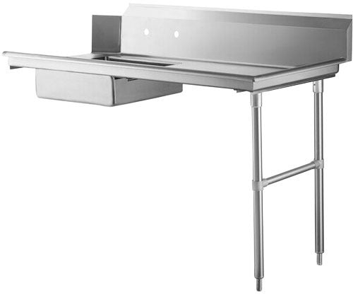 Omcan 28487 60 In. Right Side Soiled Dish Table with Pre-Rinse Sink, 18-Gauge 304 Stainless Steel, 10 In. Backsplash