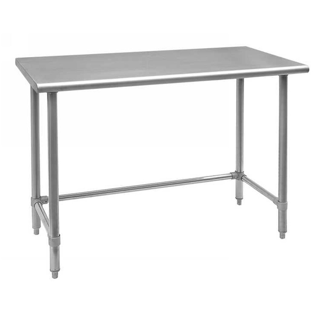 Omcan 28635 30 x 72 In. Stainless Steel Work Table, Open Base, Galvanized Leg Brace