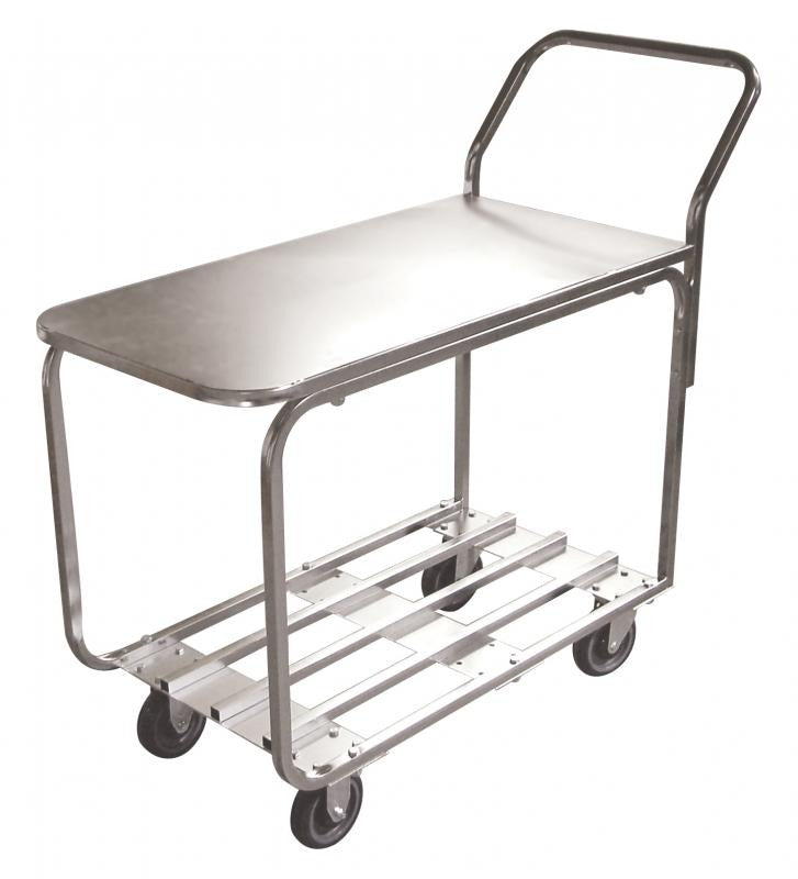 Omcan 31277 36 In. Stock Cart, 500 lb Capacity, Solid Top and Slatted Lower Shelf