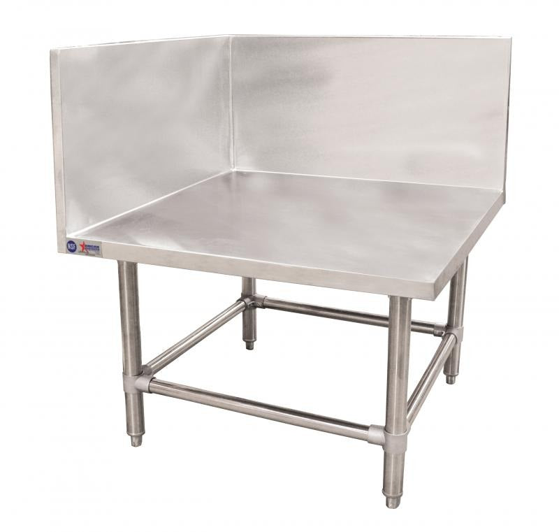 Omcan 37961 31 In. Meat Grinder Table, 430 Stainless Steel Top, 15 In. Splashes, Galvanized Legs