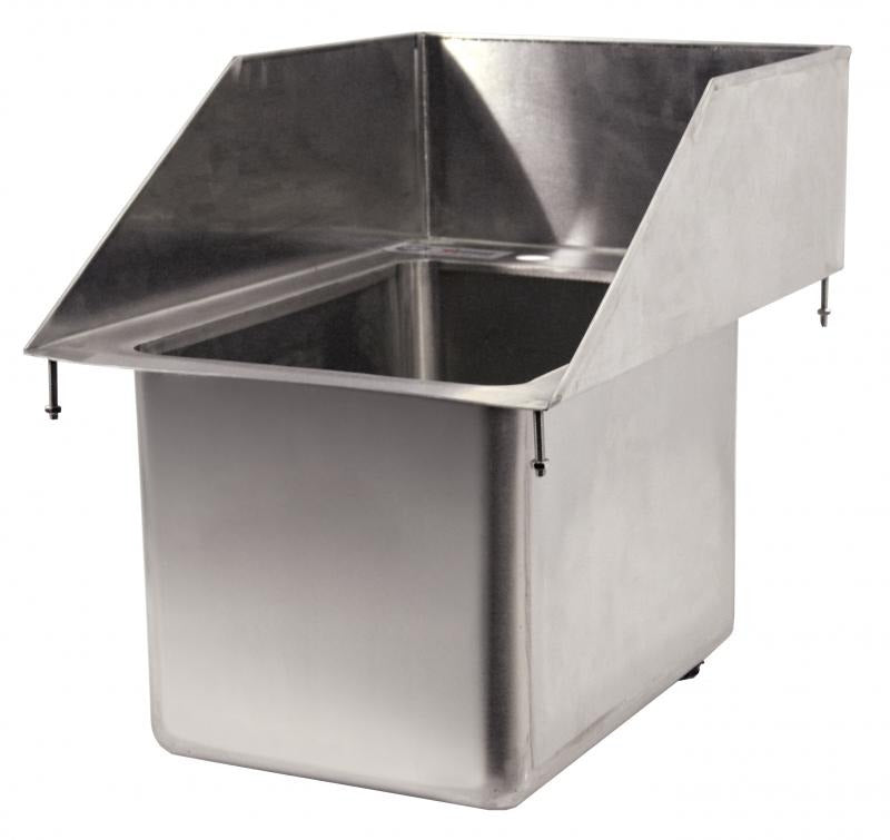 Omcan 39786 13 In. One Compartment Drop-In Sink, 10 x 14 x 10 In. Bowl, 6 In. Side and Back Splash