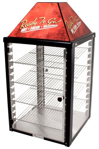 Omcan 39853 18 In. Countertop Display Warmer, 4 Adjustable Shelves, Circulating Heated Air