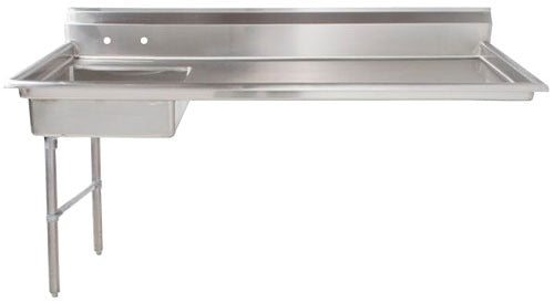 Omcan 40191 62 In. Left Side Undercounter Soiled Dish Table with Pre-Rinse Sink, 18-Gauge 304 Stainless Steel