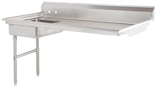 Omcan 40191 62 In. Left Side Undercounter Soiled Dish Table with Pre-Rinse Sink, 18-Gauge 304 Stainless Steel