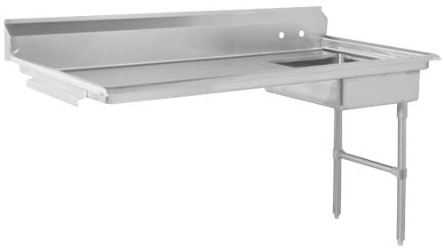 Omcan 40192 62 In. Right Side Undercounter Soiled Dish Table with Pre-Rinse Sink, 18-Gauge 304 Stainless Steel
