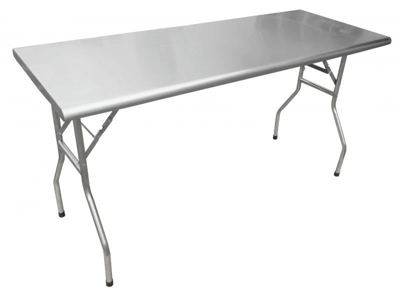Omcan 41231 24 x 72 In. Stainless Steel Folding Table, 18-Gauge 430, Folding Leg Frame