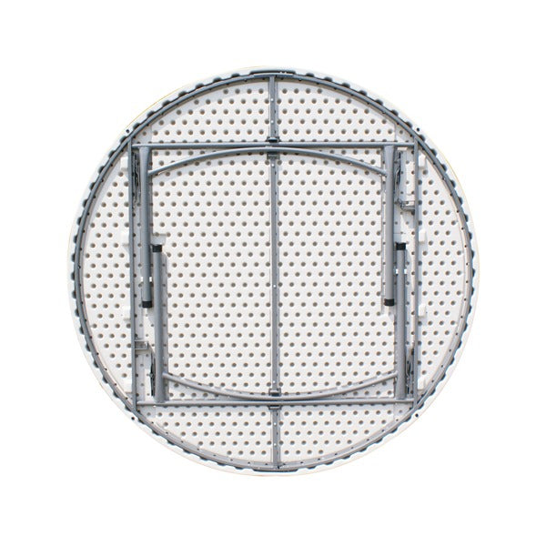 Omcan 41599 71 In. Round Folding Table, Solid HDPE Top, Steel Tube Frame, Folds Flat