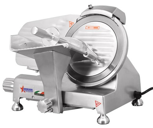 Omcan 41710 9 In. Belt-Driven Meat Slicer, Gravity Feed, Blade Lock, 0.16 HP