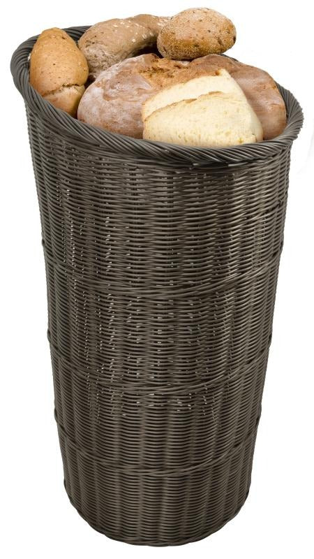 Omcan 41770 19 Inch Round Brown Tapered Display Basket with Round Tray