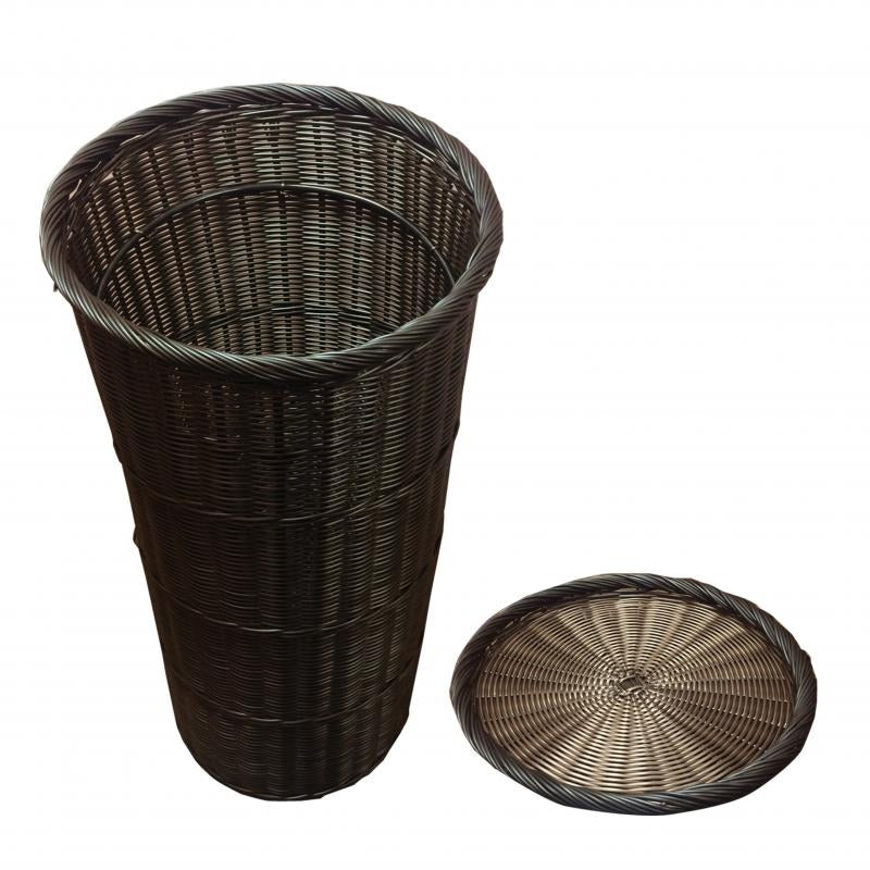 Omcan 41770 19 Inch Round Brown Tapered Display Basket with Round Tray