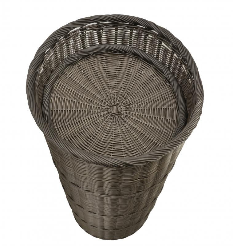 Omcan 41770 19 Inch Round Brown Tapered Display Basket with Round Tray