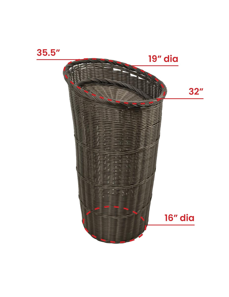 Omcan 41770 19 Inch Round Brown Tapered Display Basket with Round Tray