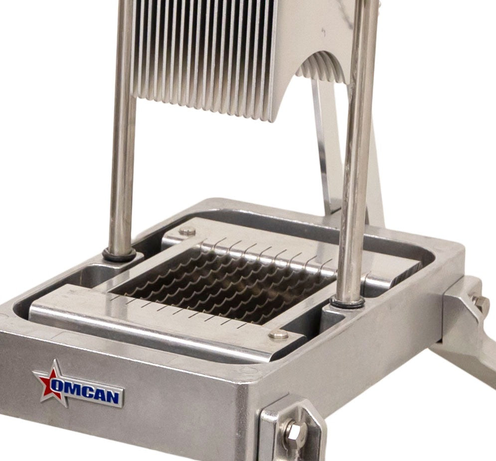 Omcan 41862 3/16 In. Cut Vertical Fruit and Vegetable Slicer, Manual Countertop, Stainless Steel Blades