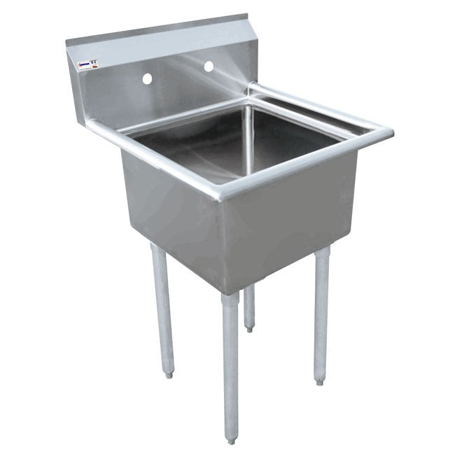 Omcan 43072 25 In. One Compartment Pot Sink, 20 x 20 x 12 In. Bowl, Center Drain, Drain Basket