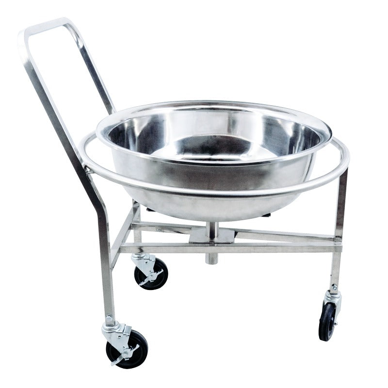 Omcan 43469 220 lb Stainless Steel Roto Cart, 27-1/2 In. Bowl, Three Welded Wheels