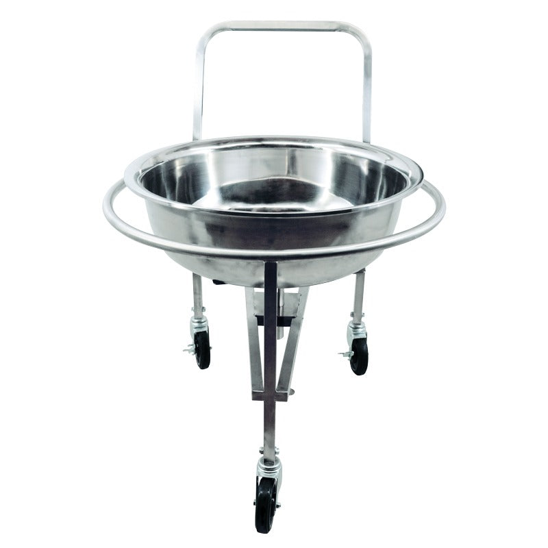 Omcan 43469 220 lb Stainless Steel Roto Cart, 27-1/2 In. Bowl, Three Welded Wheels
