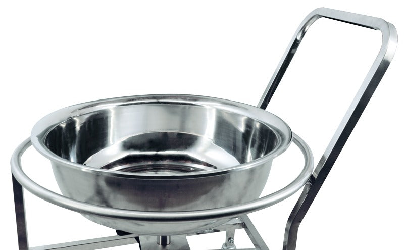 Omcan 43469 220 lb Stainless Steel Roto Cart, 27-1/2 In. Bowl, Three Welded Wheels
