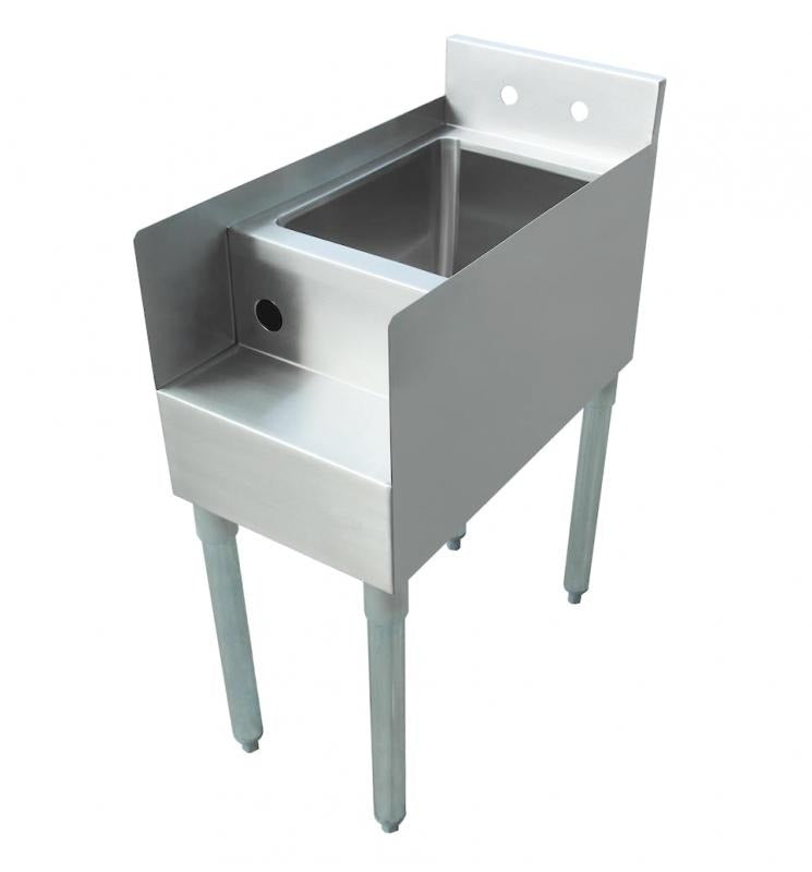 Omcan 43473 15 In. Blender Station, 9 x 9 x 4 In. Dump Sink, Recessed Step