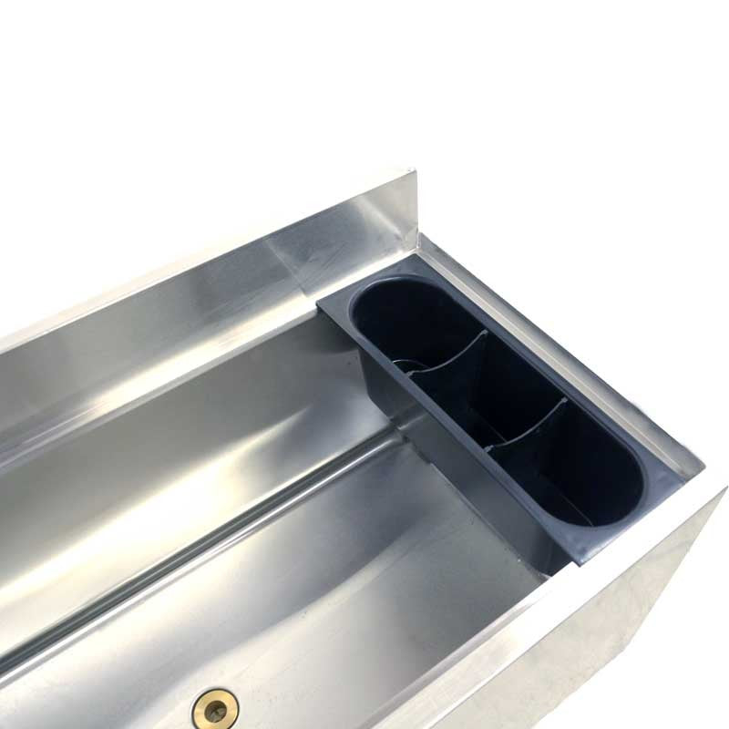 Omcan 43476 36 In. Underbar Ice Bin, 119 lb Ice Capacity, Bottle and Shaker Racks