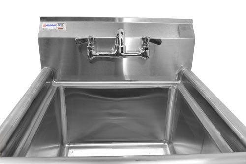 Omcan 43761 23 In. One Compartment Pot Sink, 18 x 18 x 11 In. Bowl, Center Drain, Drain Guard