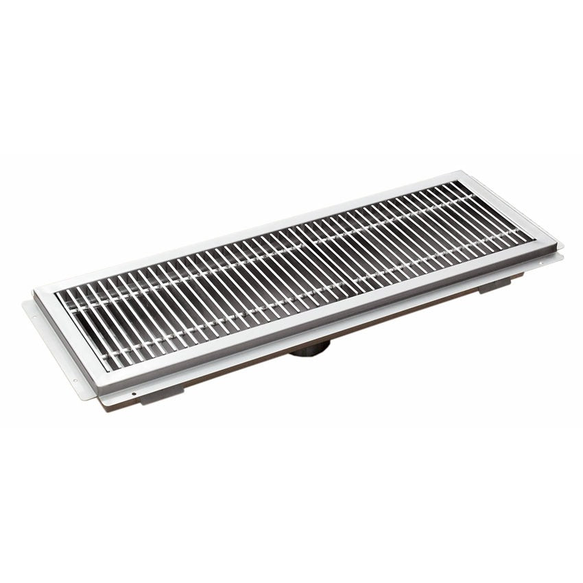 Omcan 44611 12 x 72 In. Stainless Steel Floor Trough, 14-Gauge 304, Removable Grating